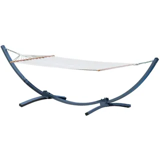 ALEOS. 375cm Hängemattengestell Metallgestell mit Hängematte CAPRI-CREME