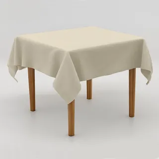 Creme Tischdecke 130×170 cm – Pflegeleichtes Uni Tischtuch Creme Polyester, Einfarbig, Bügelfrei, Handgefertigt, Formstabil, Tischwäsche Modern für Hotel, Restaurant & Zuhause