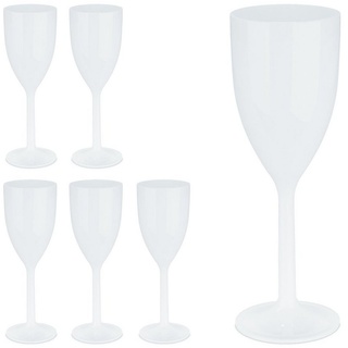 Relaxdays Weingläser Kunststoff 6er Set, - weiß