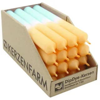 Kerzenfarm Hahn DIP DYE Stabkerzen 180 x 22 mm Mandarin-Mint 16 St.