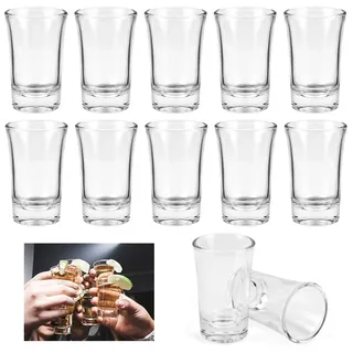 SLTAXAR 12 Stück Schnapsgläser Glas Shot Gläser 4cl Glasses Shotgläser Glas set Spülmaschinenfest Schnapsglas Glass Ouzo Gläser 4cl Transparente Shot Becher Gläser set für Party Spaß Hochzeiten