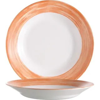 Arcoroc Speiseteller tief 22,5 cm orange 6er Set