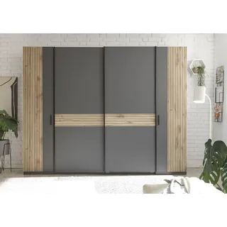 SchlafKONTOR Drehtürenschrank Daria 267 x 210 x 60,4 cm Grau