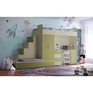 JV Möbel Hochbett mit Schreibtisch – Für mehr Platz und Ordnung im Kinderzimmer.