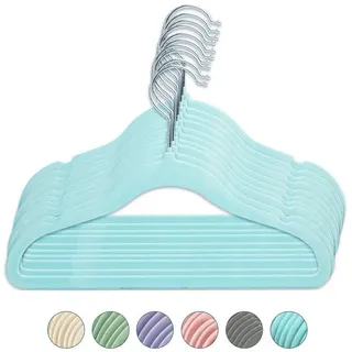 ElitVita Kleiderbügel 10-100 Stück Kinder Kleiderbügel, Samt, Anti-Rutsch, für Baby Kindern, (10-tlg) blau
