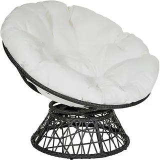 Generisch Rundes Gartenstuhlkissen, Sitzkissen HäNgesessel, Kissen FüR Eierstuhl, Kissen FüR HäNgesessel Rundes Dicke RattanmöBel Und Gartenstuhl,Weiß,90x90cm