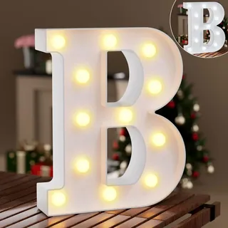 LED Buchstaben Lichter Alphabet,Led Leuchtbuchstabe mit Warmes & Kaltes Weiß,LED Brief Beleuchtung Buchstaben Nacht Lichter Dekoration für Geburtstagsfeier, Hochzeit, Kinderzimmer, Buchstaben B