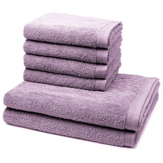 Möve Handtuch Set Superwuschel, Walkfrottee, (Spar-Set, 6-tlg), 4 X Handtuch 2 X Duschtuch im Set - Baumwolle - Extraweiches Handtuch lila