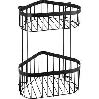 WENKO Eckregal "Classic Plus Black" Regale 1 Ablage, 1 Korb Gr. B/H/T: 18,5 cm x 33 cm x 23,5 cm, schwarz Eckregale