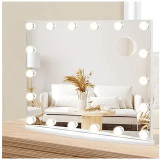 Costway Schminkspiegel mit 15 LED Beleuchtung