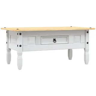 vidaXL Couchtisch Mexiko-Stil Weiß Kiefer 100 x 60 x 44 cm
