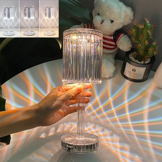 LED Kristall Tischlampe, Kabellos USB Wiederaufladbare Led Nachttischlampe, 3 Farbe Wechselnde Touch Lampe Für Wohnzimmer Schlafzimmer Party Bar Deko