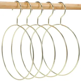 Omgoods – Hijab-Aufhänger, 5 Stück – Runde Kleiderbügel – Robust – Organisation und Aufbewahrung – Kleiderbügel für Handtücher/Unte... - Gold