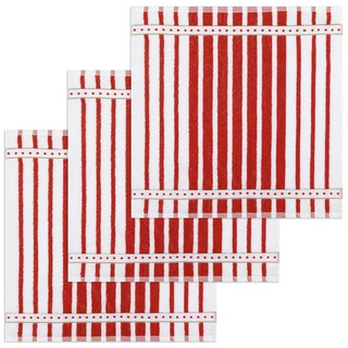 Kracht Geschirrtuch Blockstreifen, (Set, 3-tlg., Set), 3er Pack Frottee Küchenhandtücher (3 Stück) ca.50x50cm Baumwolle rot