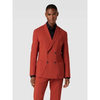 Slim Fit Anzug mit Strukturmuster, Orange, 50