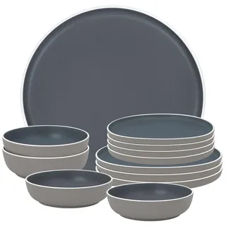 BRUNNER Geschirr-Set BRUNNER Camping Geschirrset TRILOGY (12, 16, 36-tlg) DARK AntiSlip (12-tlg)