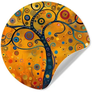 MuchoWow Wandsticker Abstrakt - Baum - Baum des Lebens - Modern (1 St), Tapetensticker Selbstklebend, Wandbild Wohnzimmer, 80x80 cm bunt 80 cm x 80 cm x 0.1 cm