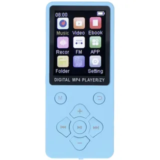 16 GB MP3-Player mit Bluetooth, HiFi-Sound, 1,8-Zoll-Bildschirm, Tragbarer Musik-Player mit Kopfhörern, Rauschunterdrückung, MP3-Musik-Player, Erweitert auf Bis zu 128 GB (Blue)