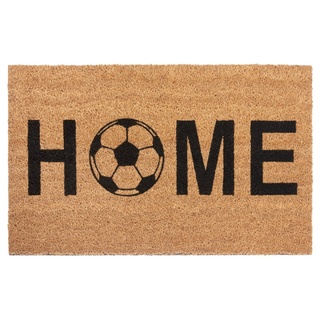 Fußmatte Kokos Home Soccer, HANSE Home, rechteckig, Höhe: 15 mm, Kokos, Schmutzfangmatte, Outdoor, Rutschfest, Innen, Kokosmatte, Flur weiß