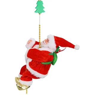 rockible Kletternder Weihnachtsmann, elektrischer Weihnachtsmann, Kletterseil, Neujahr, Weihnachtsbaumschmuck