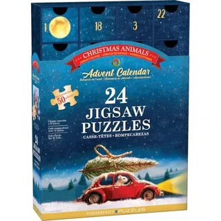 EUROGRAPHICS Puzzle Eurographics 8924-5734 - Adventskalender Funny X-mas Animals, 24 Pu..., Puzzleteile