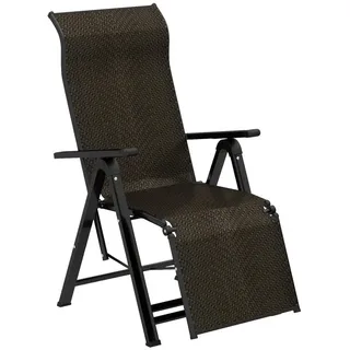 COSTWAY Gartenliege, 1 St., PE Rattan, klappbar & verstellbar