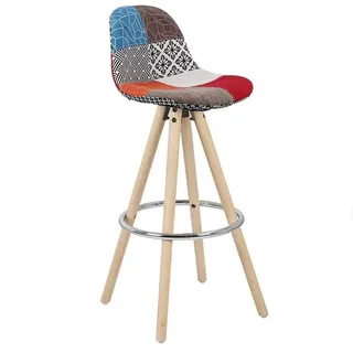 Woltu Barhocker (1 St), Barstuhl aus Kunststoff, Design Stuhl Holzgestell