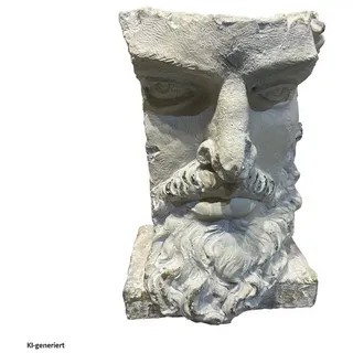 Hti-Living Apollon Büste Poseidon Pflanzkübel 1 x 1 x 1 cm Grau/Weiß