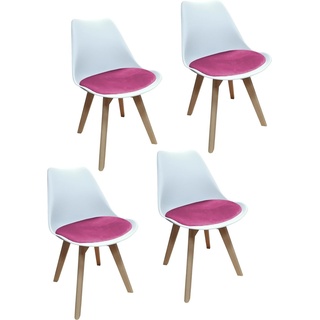 HTI-Living, Stühle, Stuhl Atlanta Weiß, Velvet Pink