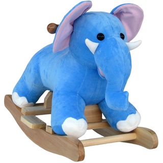 Wagner 9520 - Schaukeltier Elefant aus Holz und Plüsch für Kinder und Babys Schaukelpferd Schaukel-Elephant