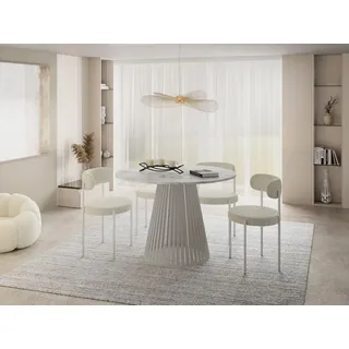 WFL GROUP Esstisch Ø 100 cm grau-beige