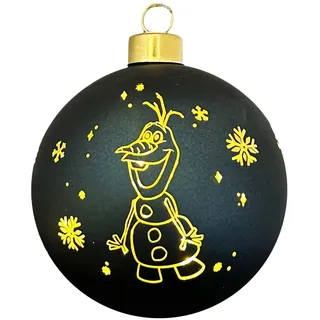 Disney Glas-Kugel mit Beleuchtung Frozen Olaf Klein Ø 10 cm Schwarz