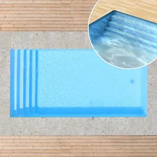 Styroporpool, 400 x 300 x 150 cm, Komplettset mit Treppe über die ganze Breite, Folie 0,90 mm, blau