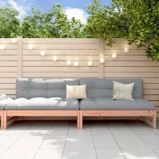 vidaXL Garten-Mittelsofas 2 Stk. Massivholz braun
