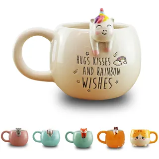 Winkee - Pet Friends Einhorn-Tasse Nia I Super süße Kaffeetasse & Teetasse I Großer Becher- ca. 450 ml