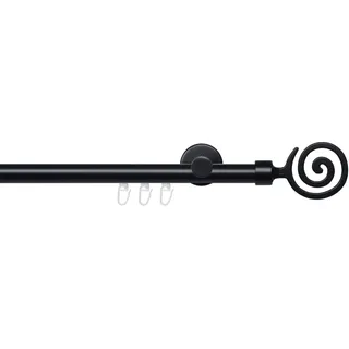 LIEDECO Gardinenstange Innenlaufgarnitur 1-läufig Ø 20 mm 120 cm Schwarz