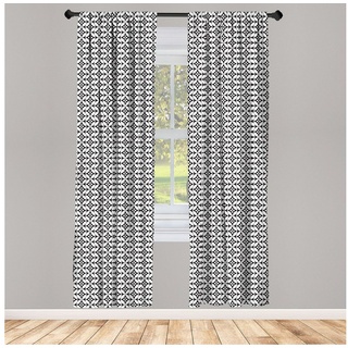Gardine Vorhang für Wohnzimmer Schlafzimmer Dekor, Abakuhaus, Microfaser, Schwarz und weiß Blumenweinlese schwarz|weiß 150 cm x 225 cm
