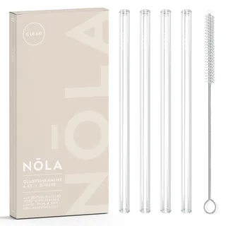 NOLA Premium Glastrinkhalme transparent 15 cm Glasstrohhalme