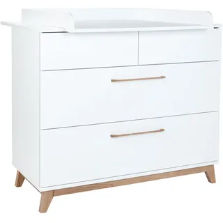 arthur berndt Wickelkommode, Weiß, Walnuss, Holz, 4 Schubladen, einzeln stellbar,Rechteckig, 115x96x77 cm, Blauer Engel, Hergestellt in Deutschland, Babymöbel, Wickelkommoden & Zubehör, Wickelkommoden