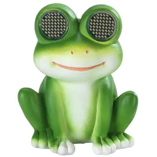 Maximex Solar Gartenfigur Frosch Polyresin 11,8 x 13,5 x 9,3 cm inkl. LED Augen mehrfarbig