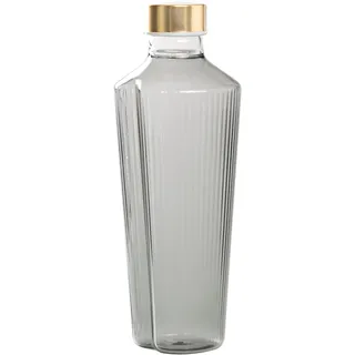 Zafferano Handy Flasche aus Borosilikatglas, 90 cl, italienisches Design, mit austauschbaren goldfarbenen und silbernen Deckeln für glattes und sprudelndes Wasser, umweltfreundliche Geschenkbox (grau)
