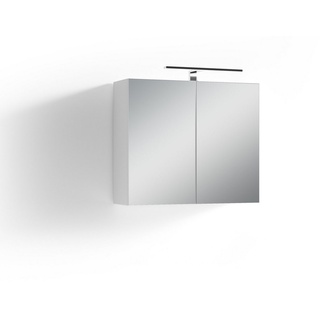 Homexperts Spiegelschrank SALSA * Spanplatte Weiß, B70xH60xT20cm weiß 70 cm x 60 cm x 20 cm
