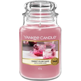 Yankee Candle Duftkerze Sweet Plum Sake | Große Kerze im Glas | Sakura Blossom Festival Collection | Brenndauer: bis zu 150 Stunden | Toll zum Verschenken