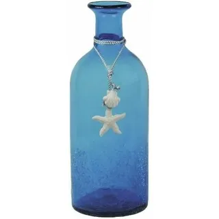 Flaschenvase aus blau gefärbtem Glas