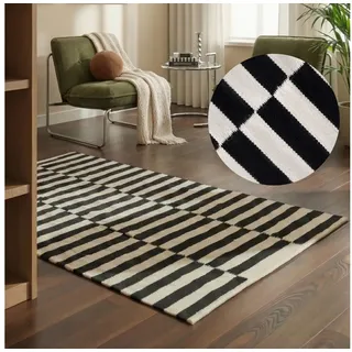 HANSE HOME Vika Wollteppich 160 x 230 cm Schwarz/Weiß