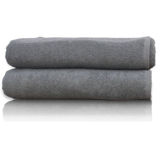 YAAVA Dreams | 2 teiliges Handtuch Set | 100% ägäische Baumwolle | Saunahandtuch - 150x100 cm | extra groß | Farbe: Anthrazit