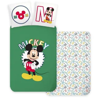 Disney Mickey Letters Kinderbettwäsche 100×135 cm, 40×60 cm