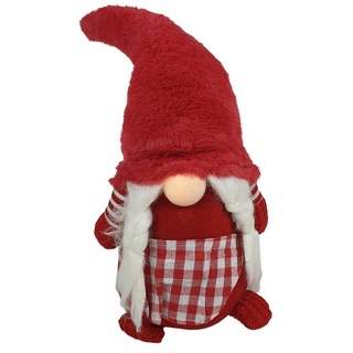 Thomas Philipps Weihnachtsfigur XXL Wichtel Frau Weihnachtswichtel mit LED Nase 56cm Weihnachtsfrau rot