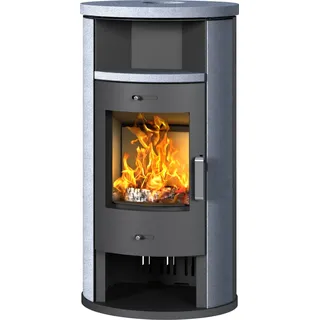 Accente Kaminofen Verona II Stahl, grau, Naturstein 7,5 kW