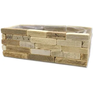 DARO DEKO Blumenkasten aus Holz mit Einsatz M - 40 x 15 x 12,5cm